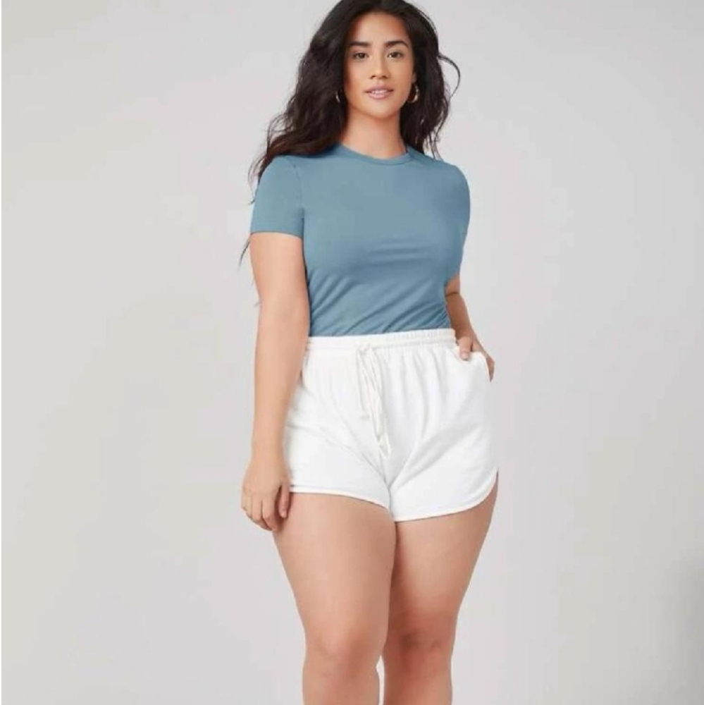 Basic Dusty Blue Round Neck Solid Tee